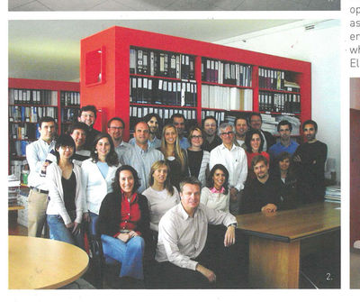 Broadway Malyan team celebrating 10 year anniversary of Lisbon studio in 2005.