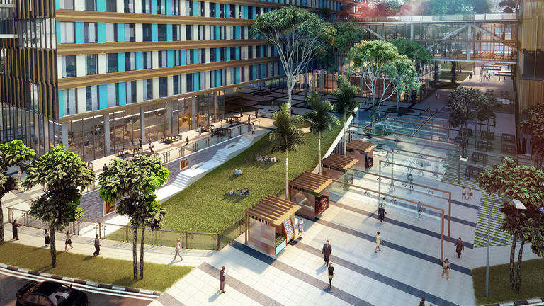 Health City Novena, Singapore, links existing healthcare facilities and the Lee Kong Chian School of Medicine