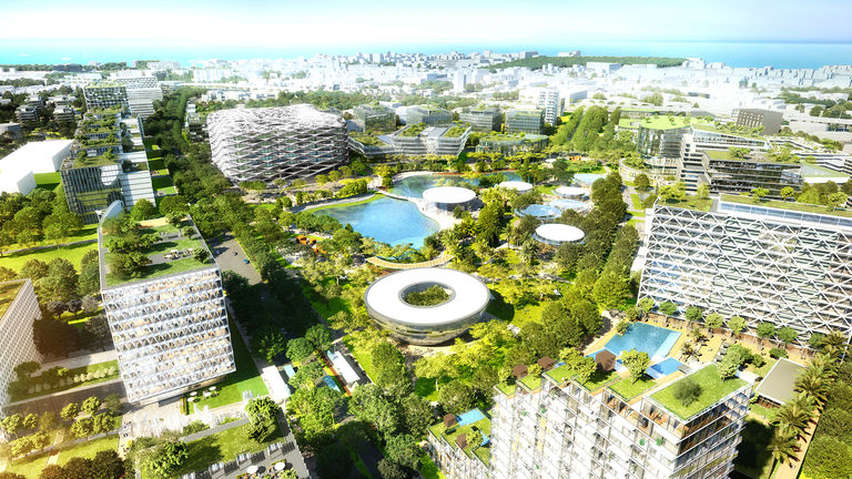 Masterplan of Digital Park Thailand providing homes and workplaces for 58,000 people