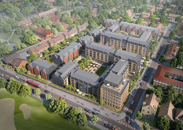 Visualisation of new student village on site of former Cowley Barracks