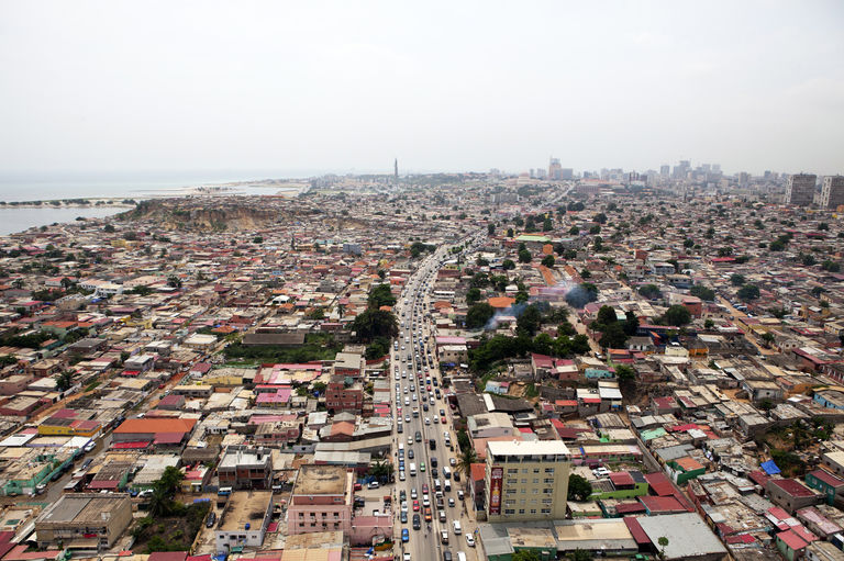 Aerial photo of Luanda City, Angola's largest city.