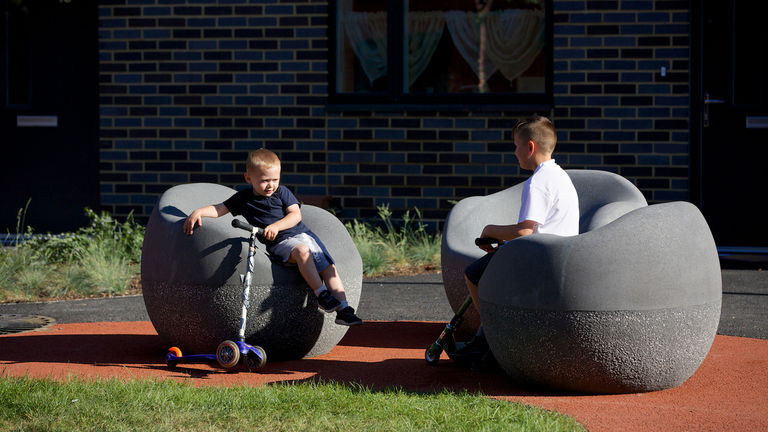 Public space and play areas in action at regeneration project, Erith Park, London Borough of Bexley.