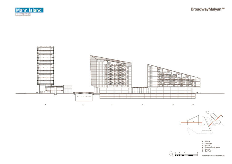 Cross section of Mann Island mixed-use development in Liverpool