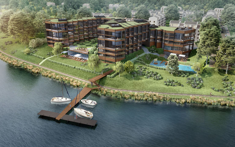 High-end apartment development on the bank of the Zegrze Lake