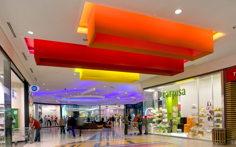 The vibrant colours used at Valecenter are inspired by Murano glass