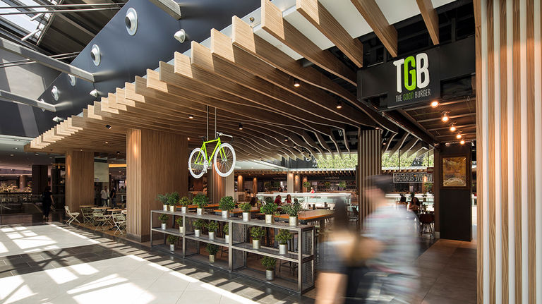 Photo of food court designed by Broadway Malyan, at El Tiro in Murcia, Spain.