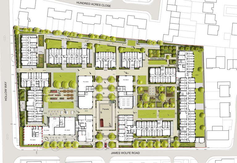 Plan showing new 885 bed student village for Oxford Brookes University