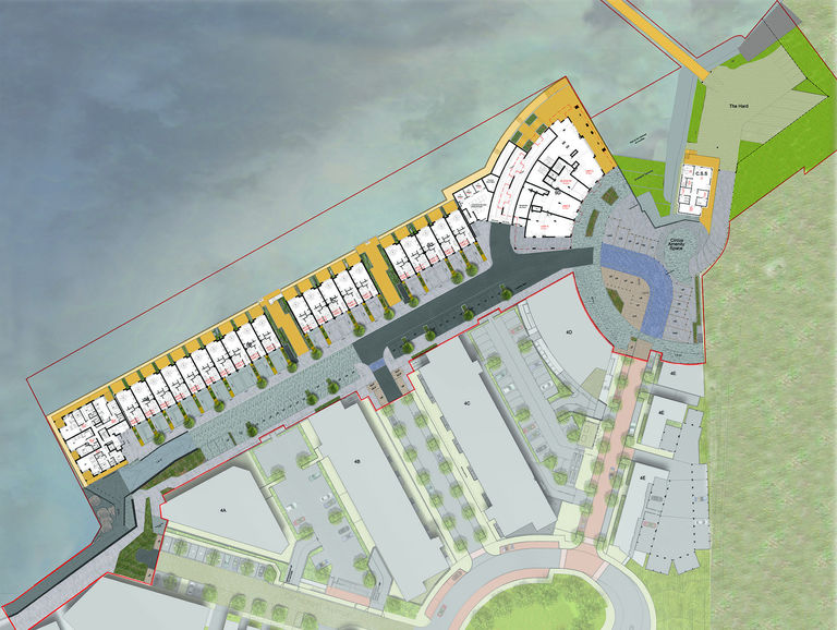 Site plan of the Pier residential scheme in Greenhithe, Kent