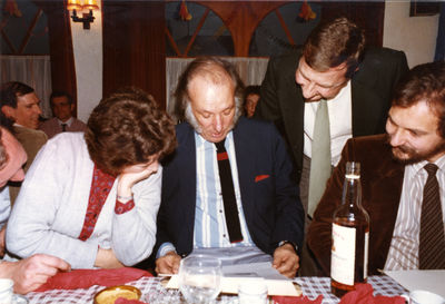 John Malyan at his retirement party in 1994.