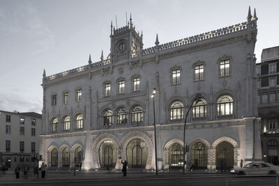 External view of Rossio Station in Lisbon in 2006, now home to Broadway Malyan's Lisbon studio.