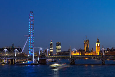 London skyline showing The Tower in Vauxhall, London's tallest residential tower delivered by Broadway Malyan in 2013.