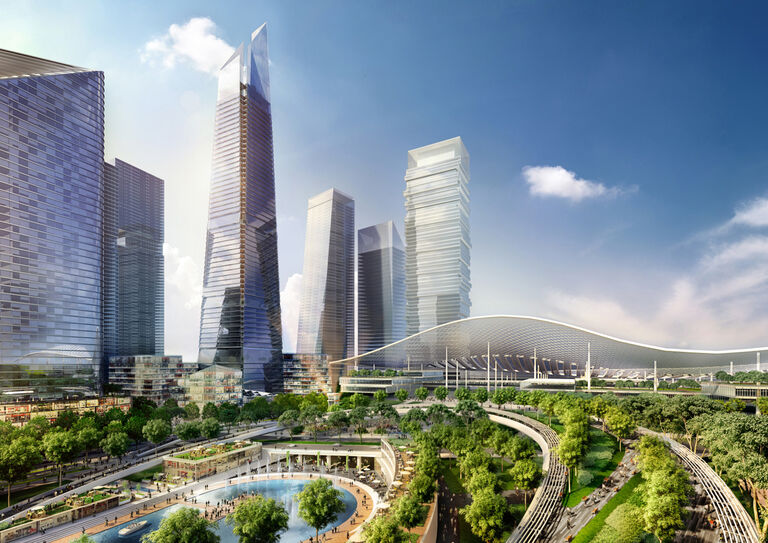 Image of Bandar Malaysia, a mixed-use city district at the terminus of the proposed Singapore to Kuala Lumpur high-speed railway.