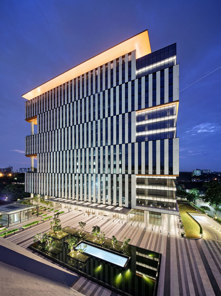 Broadway Malyan designed a pedestrian friendly and high quality landscape for CIBIS Business Park in Jakarta