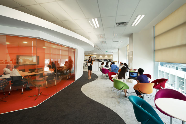 Break out space in the HSBC Headquarters, Singapore, designed by Broadway Malyan