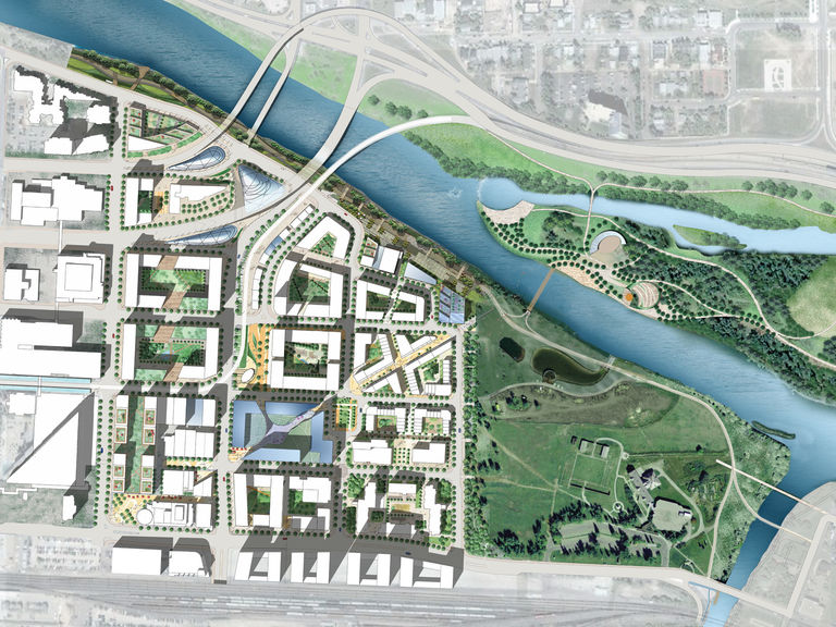 Award-winning masterplan for East Village, Calgary in Canada