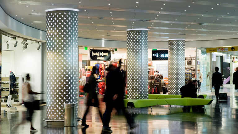 Interior photo showcasing significant upgrade to retail zone at Lisbon International Airport, Portugal.