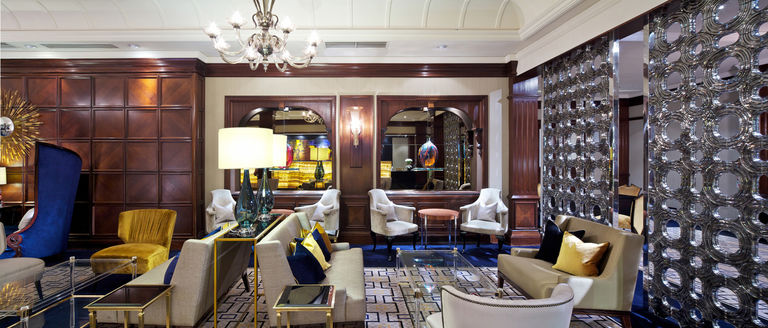 The lounge at the Taj Crowne Plaza Hotel in London, redesigned by architect Broadway Malyan