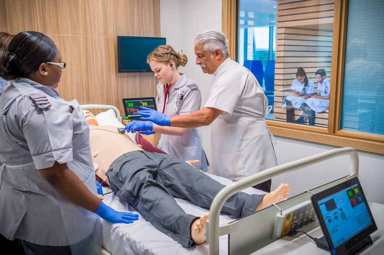 Simulated hospital ward, demonstrating the interactive learning spaces at Coventry University's new Science and Health building.