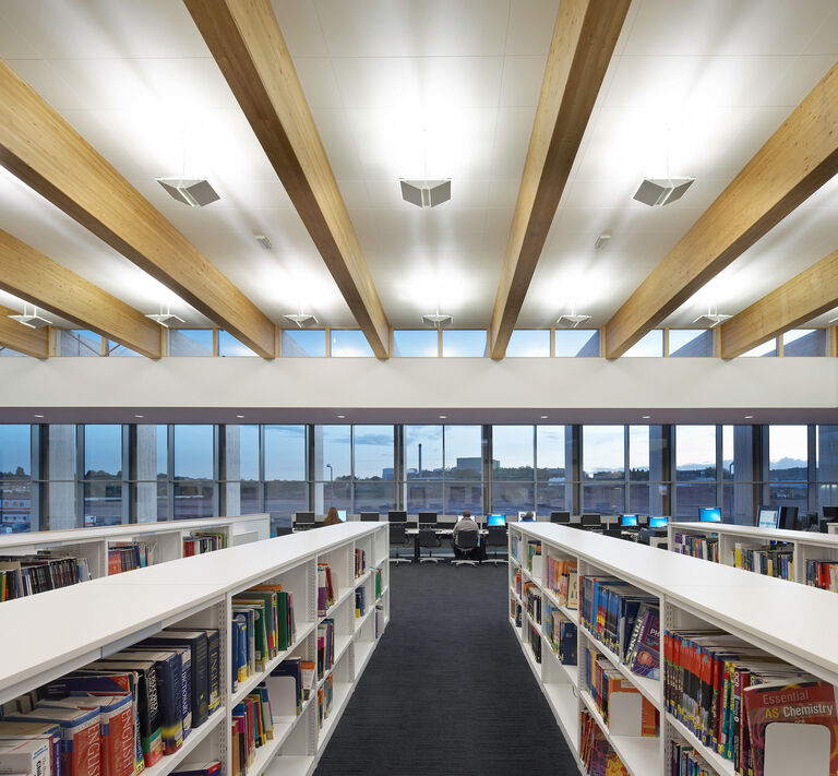 Learning resource centre at Bournville College in Birmingham, UK.