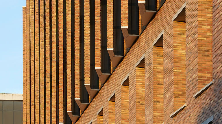 Brick detailed elevation at the Alison Gingell Building, Coventry University