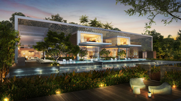 Visualisation showing luxury residential villas at Medini Mangrove, Malaysia