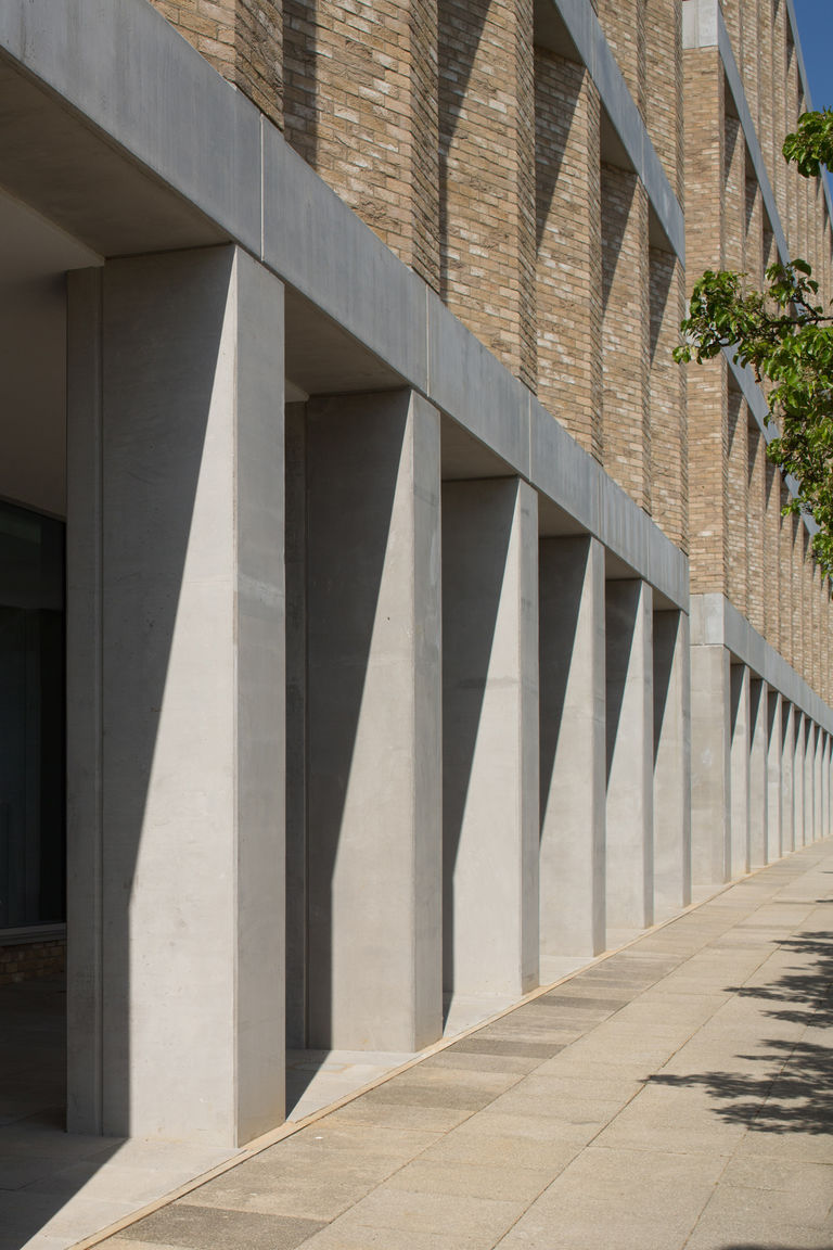 Concrete colonnade at Victoria House, Milton Keynes