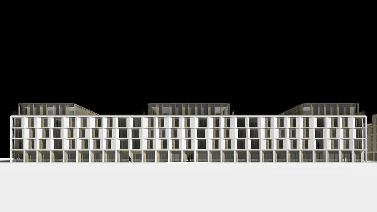 An elevation of the proposed design for the former Birds Eye HQ in Walton Upon Thames