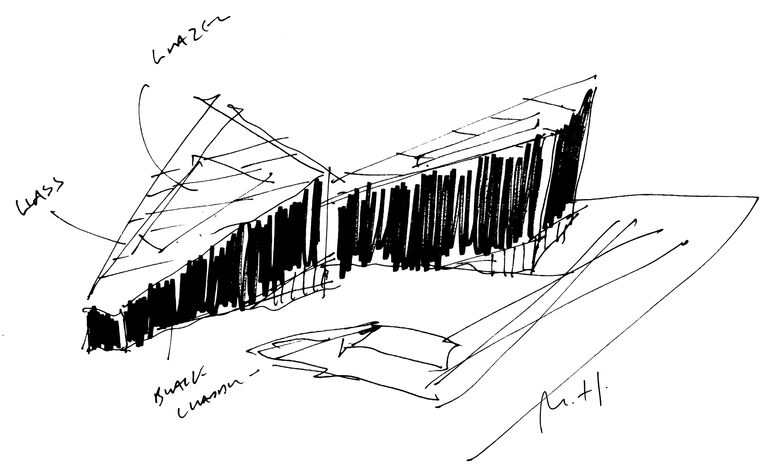 Sketch of Mann Island, Liverpool, mixed use regeneration scheme designed by architect Broadway Malyan