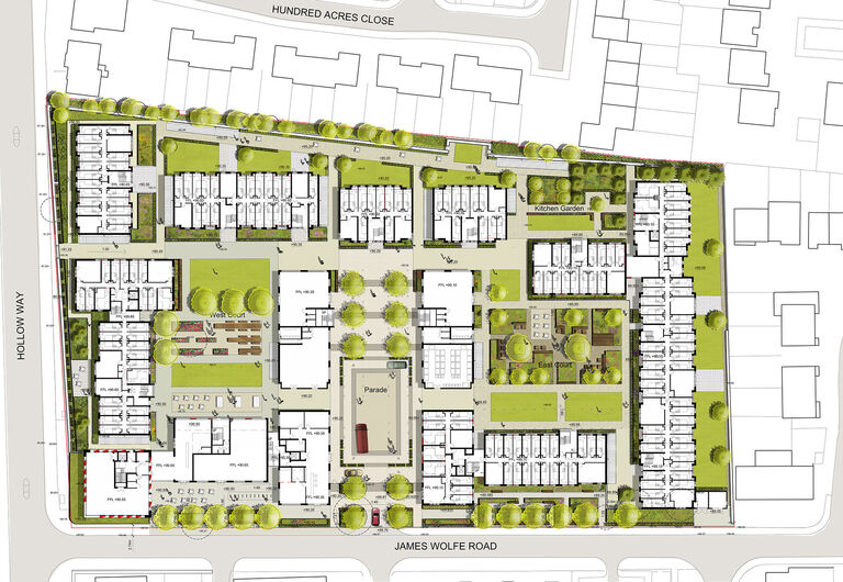 Plan showing new 885 bed student village for Oxford Brookes University