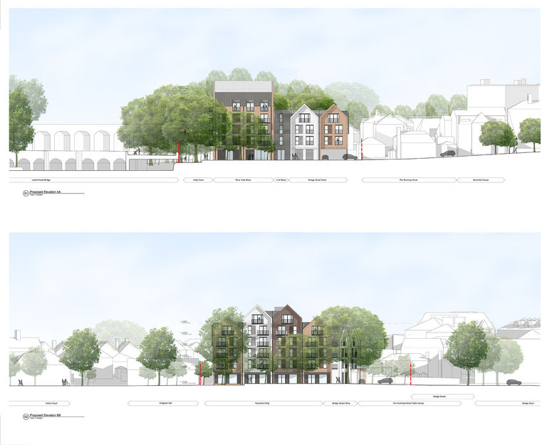 Elevations of proposals for the Claire and James House site in Leatherhead, which has been designed by Broadway Malyan