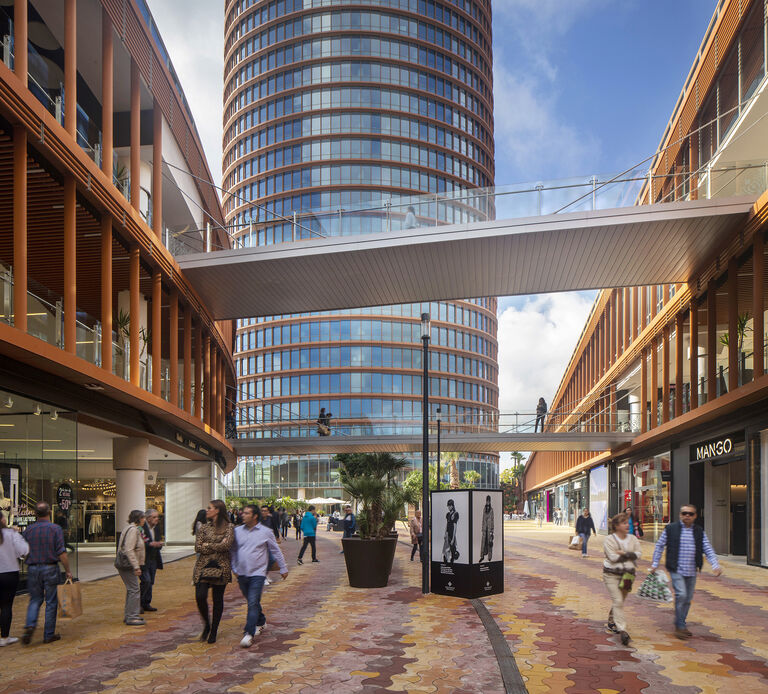 The new retail boulevard at Torre Seville, a new retail scheme designed by Broadway Malyan